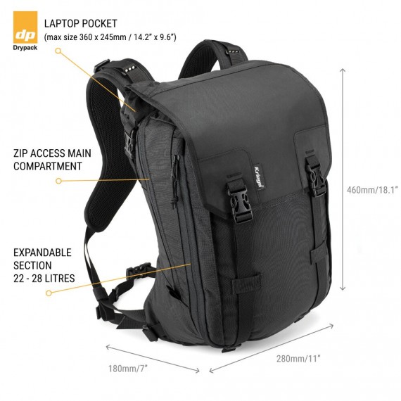 KRIEGA BACKPACK - MAX 28 - VANNTETT