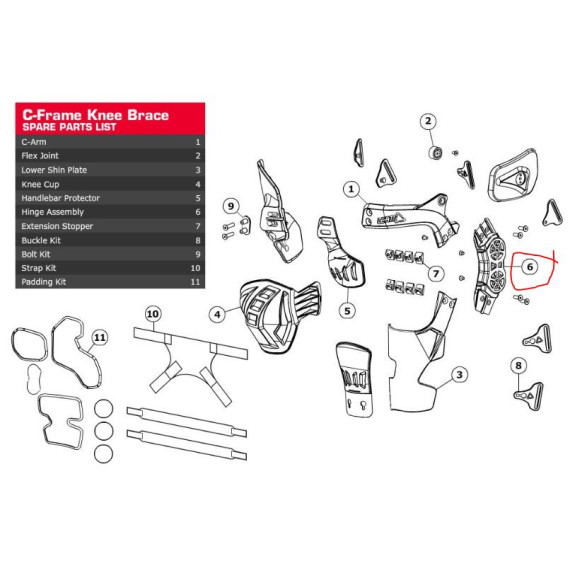 Leatt Hinge assembly C-Frame