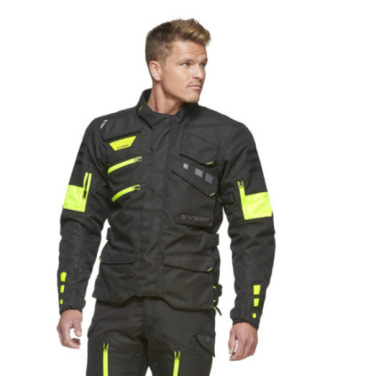 Sweep Textil jacket GPX Waterproof, Black/Fluoyellow 