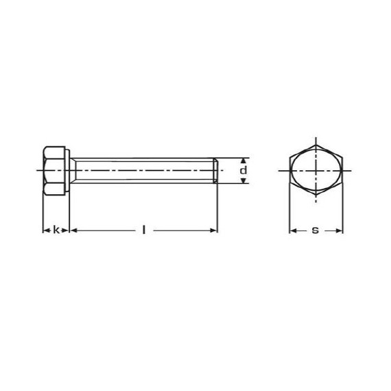 Hex screw DIN 933 A4 (pack)