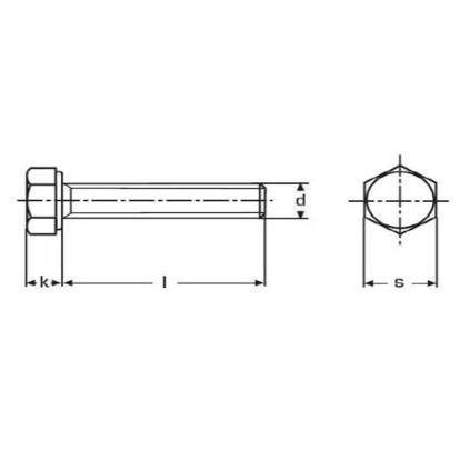 Hex screw DIN 933 A4 (pack)