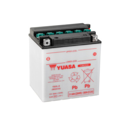 Yuasa Battery, YB30L-B (dc) no acid included
