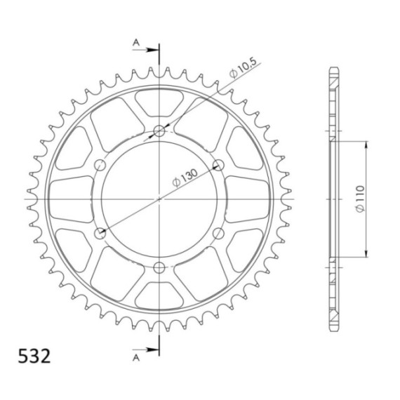 Supersprox Steel Rear Sprocket 1875:48 Black