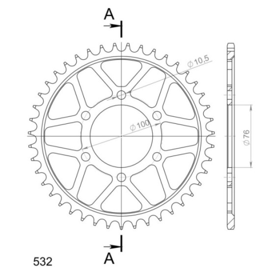 Supersprox Steel Rear Sprocket 827:43 Black