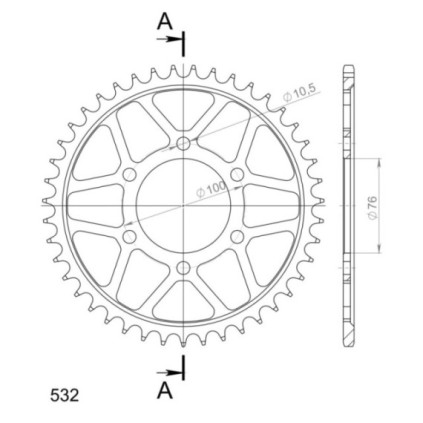 Supersprox Steel Rear Sprocket 827:43 Black