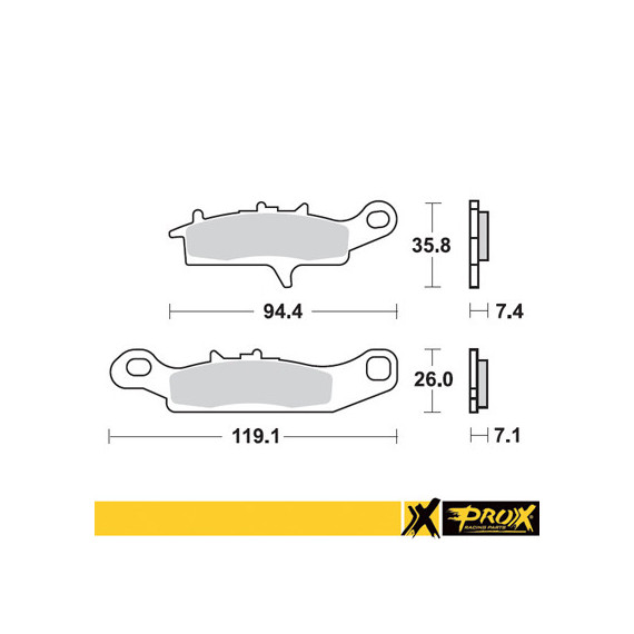 ProX Front Brake Pad KFX450R '08-14 (Left) + KVF650 Brute Fo