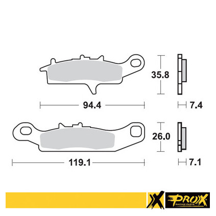 ProX Front Brake Pad KFX450R '08-14 (Left) + KVF650 Brute Fo