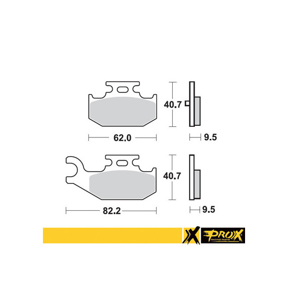 ProX Rear Brake Pad YXR660 Rhino '04-06 (Left) + YFM700R Rap