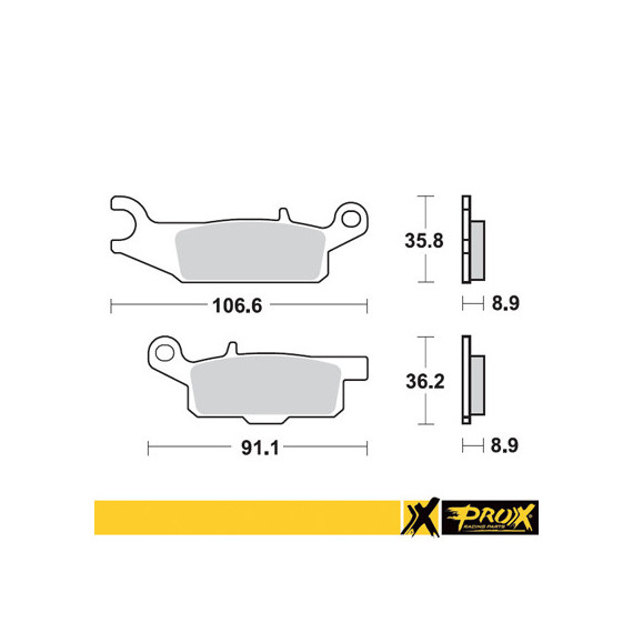 ProX Rear Brake Pad YFM550/700F Grizzly '07-15 (Left)