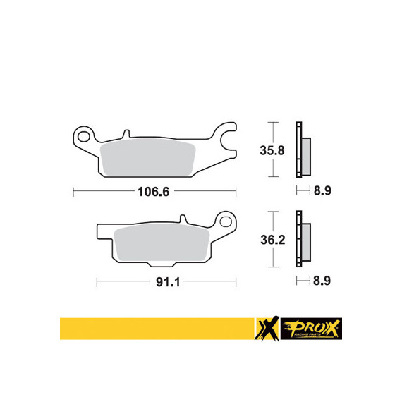 ProX Rear Brake Pad YFM550/700F Grizzly '07-15 (Right)