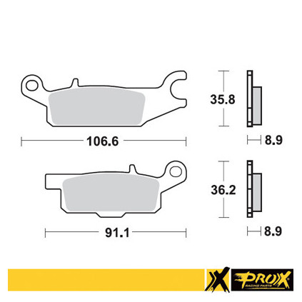 ProX Rear Brake Pad YFM550/700F Grizzly '07-15 (Right)