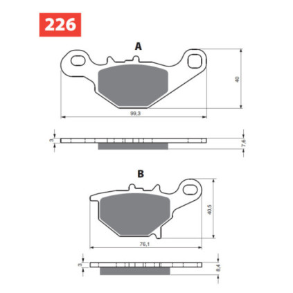 GOLDFREN Brake Pads 226 Ceramic Carbon S33