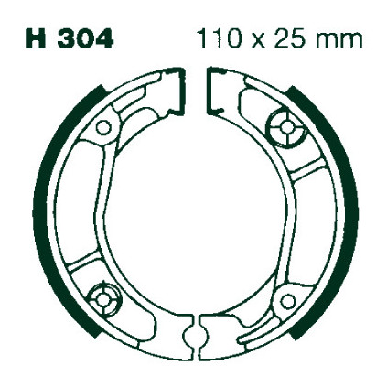 AIR Brake Shoes H 304 110x25mm Set