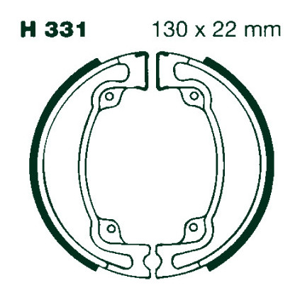 AIR Brake Shoes H 331 130x22mm Set