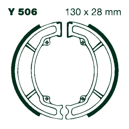 AIR Brake Shoes Y 506 130x28mm Set