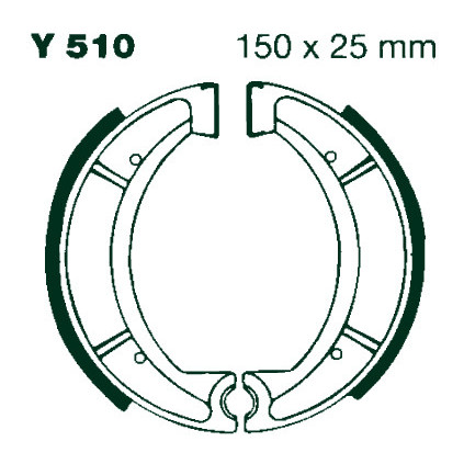 AIR Brake Shoes Y 510 150x25mm Set