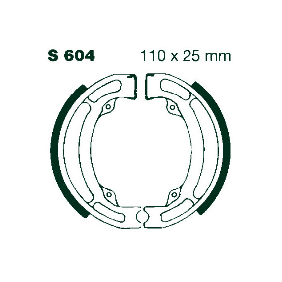 AIR Brake Shoes S 604 110x25mm Set