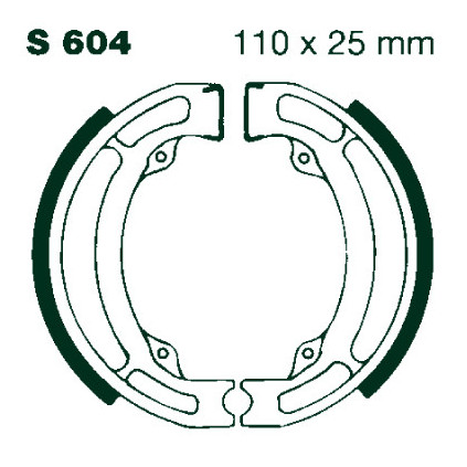 AIR Brake Shoes S 604 110x25mm Set