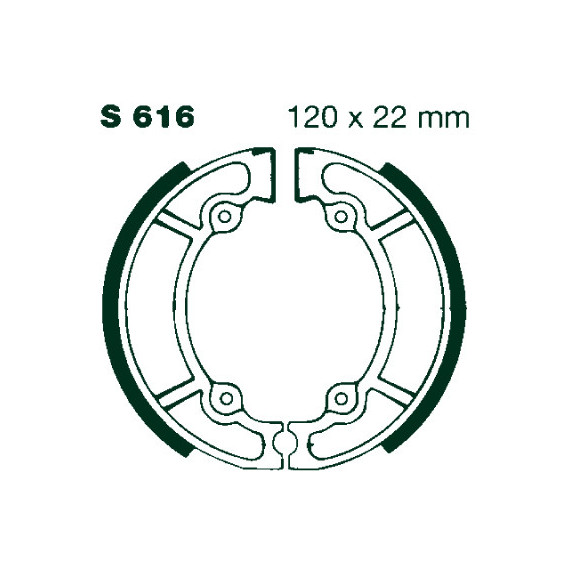 AIR Brake Shoes S 616 120x22mm Set