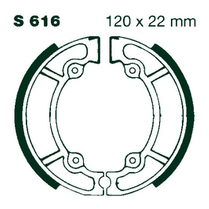 AIR Brake Shoes S 616 120x22mm Set