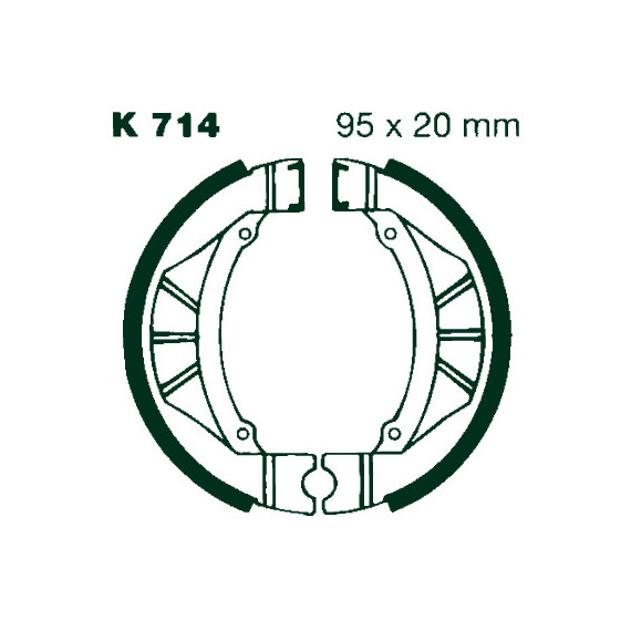 AIR Brake Shoes K 714 95x20mm Set