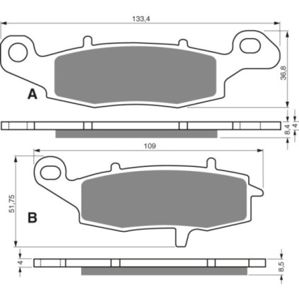 GOLDFREN Brake Pads 104 Ceramic carbon AD