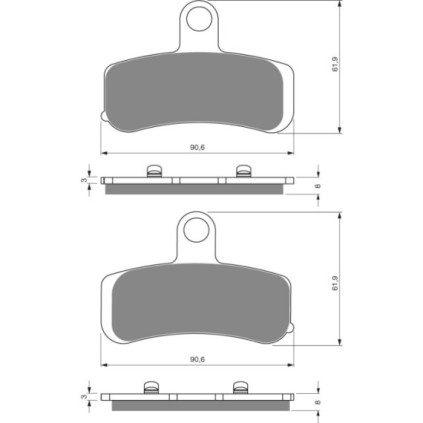 GOLDFREN Brake Pads 275 Ceramic Carbon S3