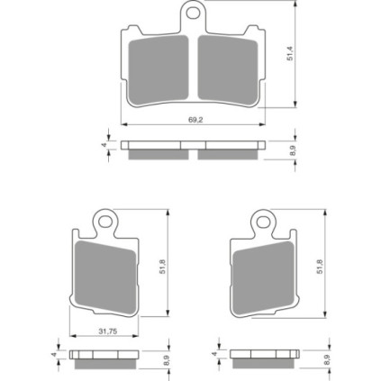 GOLDFREN Brake Pads 298 Ceramic Carbon AD