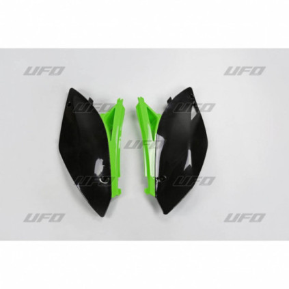 UFO Side number plates KXF250 09-12 Green/Black 999