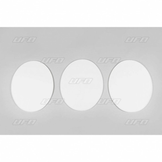 UFO Oval plates veteran MX/Enduro 1970 3-pcs White