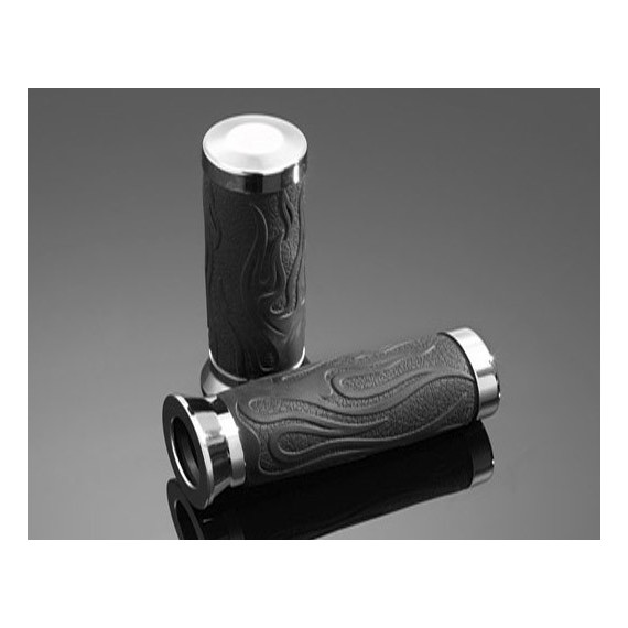 Highway Hawk handgrips set 1 flame rubber