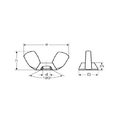 Wing nut m6 5pakk.