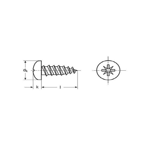 Screw 4.8x25mm DIN 7981 A2 (10-pack)