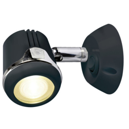 Articulated HI-POWER LED Black spotlight 12/24 V
