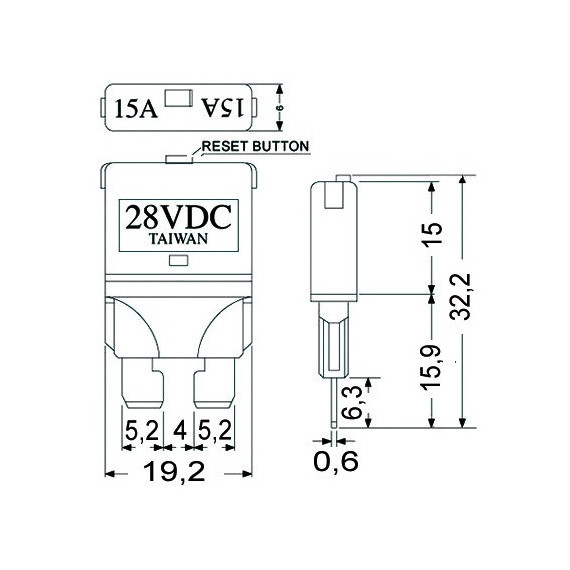 blade fuse resttable 5A 5 pcs/pack