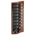 9-switch panel, mahogany