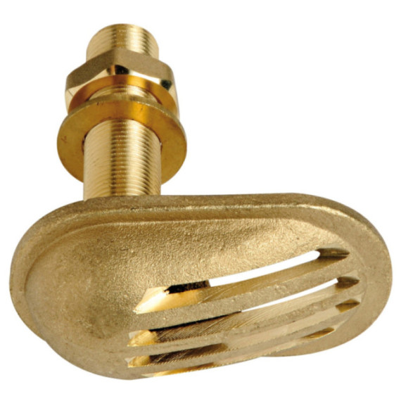 "Cast brass thru hull scoop strainer 3/8"""