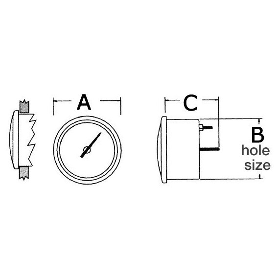 Osculati Guardian Rev.counter 2/4t 12V wh.