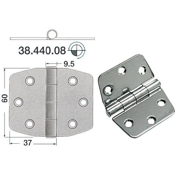 S.S hinge 74x60