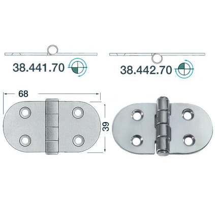 SS hinge 68x39 mm