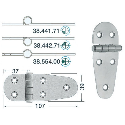 hinge rev. knot,SS 107x39