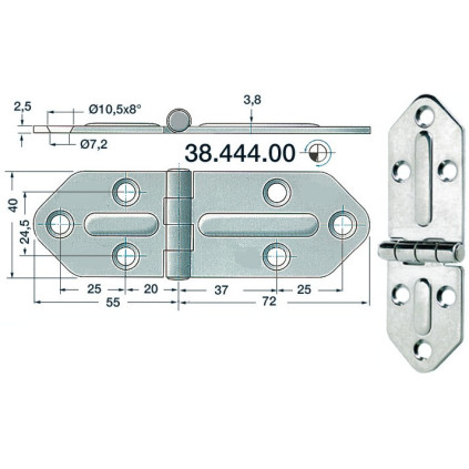 SS hinge Chromelux