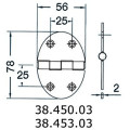 hinge 56x78mm 2mm screws