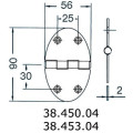 hinge 56x90mm 2mm screws