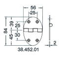 hinge 78x56mm 3mm screws