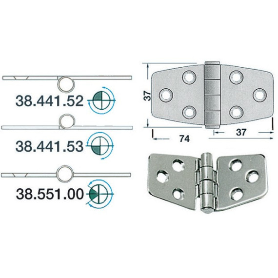 hinge, SS 74x37