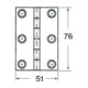 S.S blind hinge 76x51 mm rect