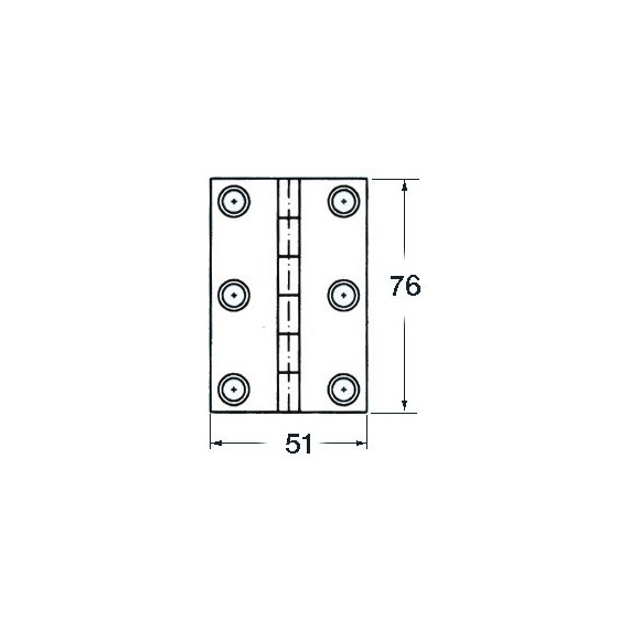 S.S blind hinge 76x51 mm rect