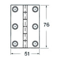 S.S blind hinge 76x51 mm rect