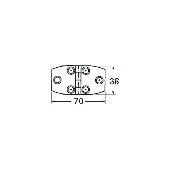 S.S blind hinge 70x38 mm trap